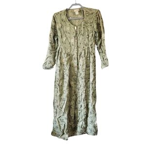 Vintage Green Floral Midi Dress